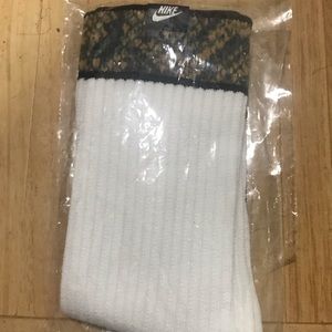 Nike White Snakeskin Socks Size M